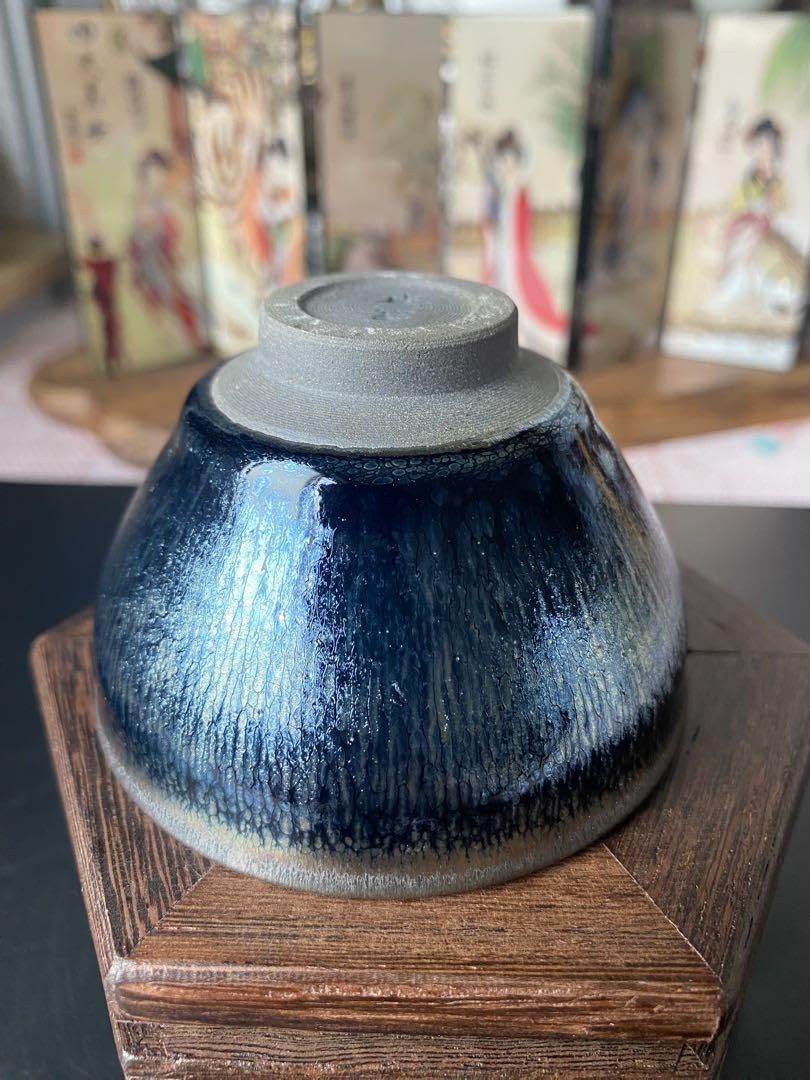 Amazon | 天目茶碗 茶道具 建窯盞 窯変釉 茶碗 油滴天目 曜変天目